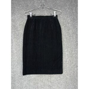 Vintage Tokyo Style Co Black Corduroy Pencil Skirt Womens XS 26" Waist